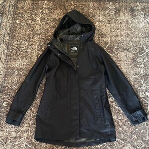 North Face black rain jacket